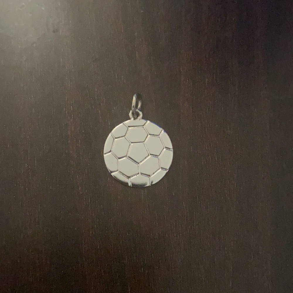 Silver soccer ball charm to add onto bracelet or